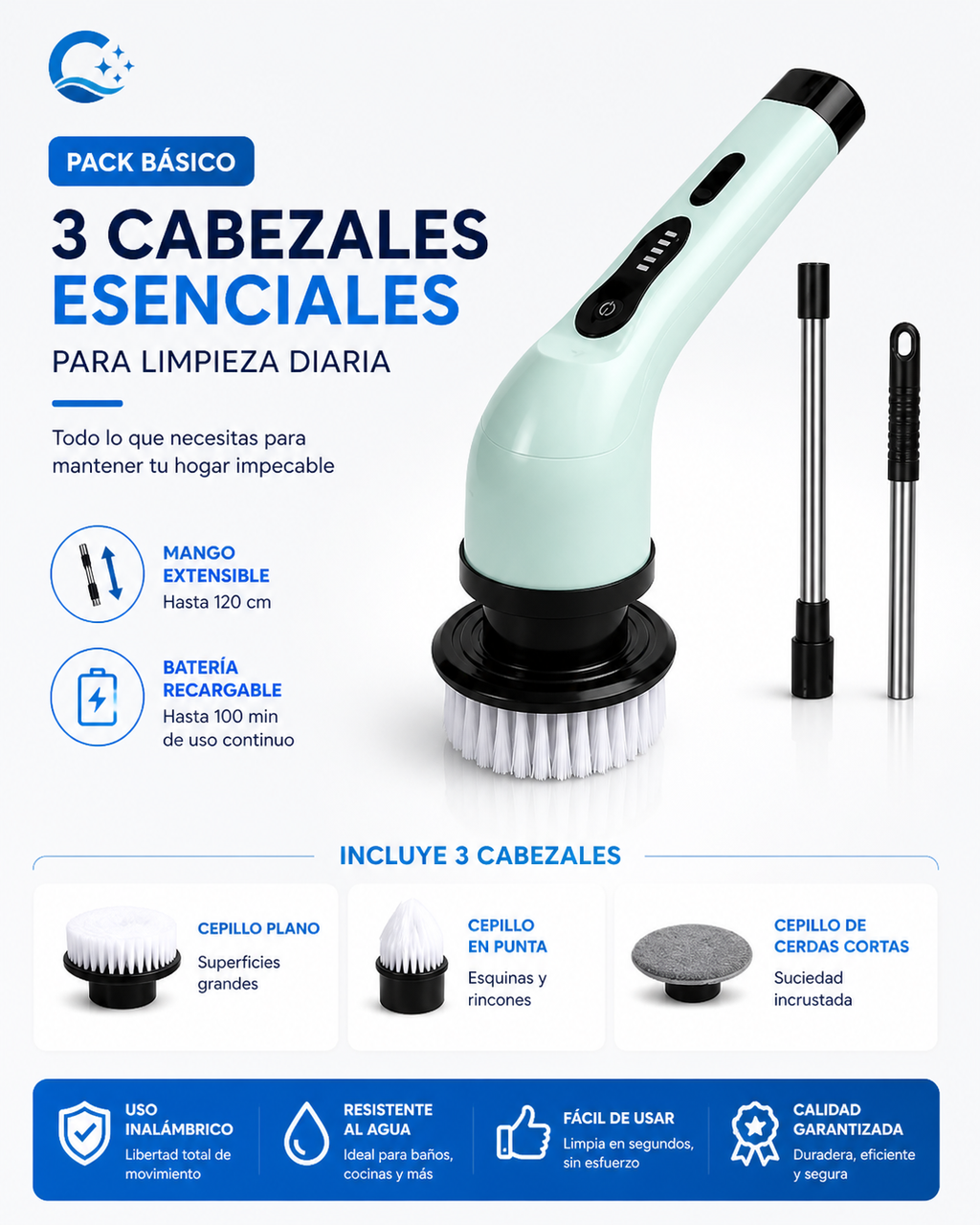 Clenova™ | Cepillo Eléctrico de Limpieza