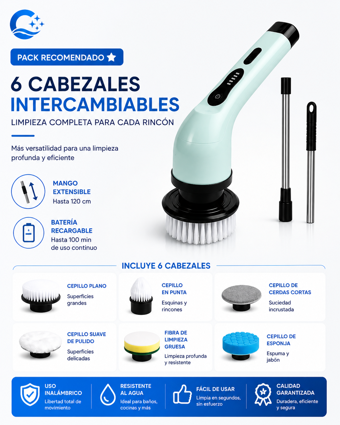 Clenova™ | Cepillo Eléctrico de Limpieza