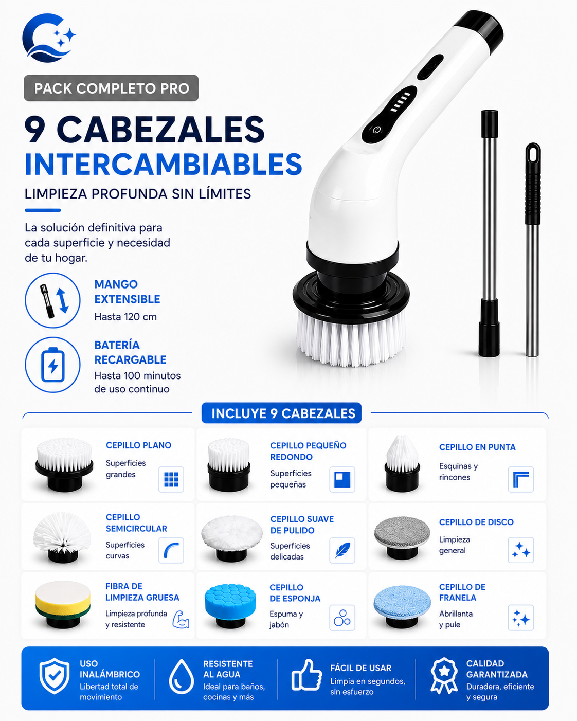 Clenova™ | Cepillo Eléctrico de Limpieza