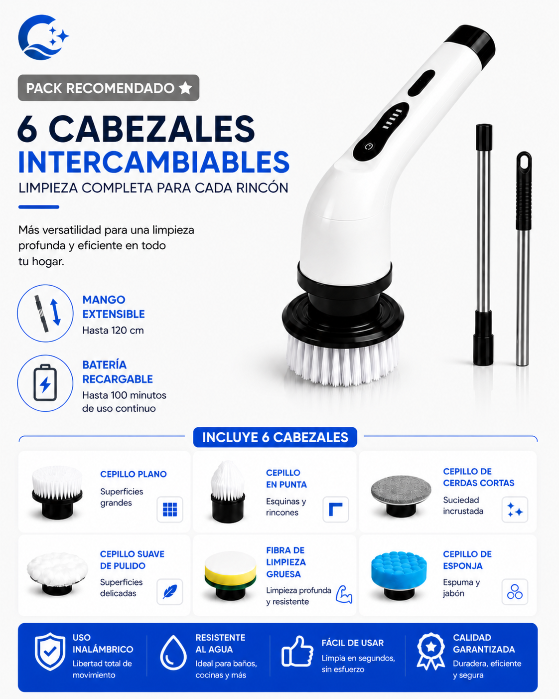 Clenova™ | Cepillo Eléctrico de Limpieza
